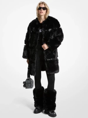Płaszcz ze sztucznego futra i lakierowanej skóry Michael Kors