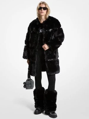 Płaszcz ze sztucznego futra i lakierowanej skóry MICHAEL Michael Kors