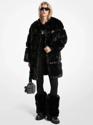 Płaszcz ze sztucznego futra i lakierowanej skóry MICHAEL Michael Kors