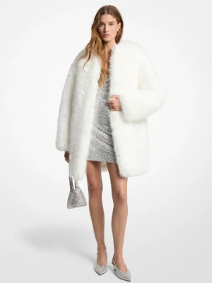 Płaszcz ze sztucznego futra Michael Kors BIAŁY (Biały)