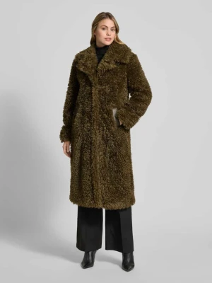 Płaszcz ze sztucznego futra z kołnierzem z klapami i kieszeniami wpuszczanymi PETITE M.