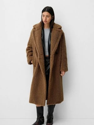 Płaszcz zimowy Bershka brązowy