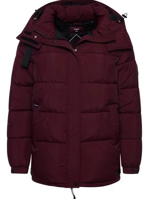 Płaszcz zimowy Superdry ciemnoczerwony