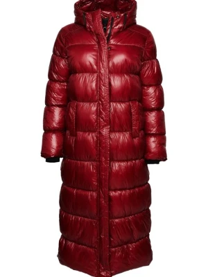 Płaszcz zimowy Superdry ciemnoczerwony