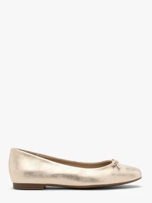 Platynowe baleriny z kokardą Ryłko