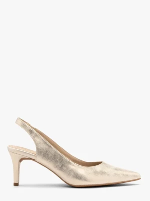 Platynowe czółenka typu slingback na szpilce RYŁKO