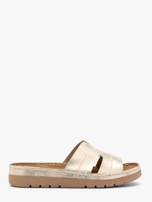 Platynowe klapki damskie na grubszym spodzie Ryłko