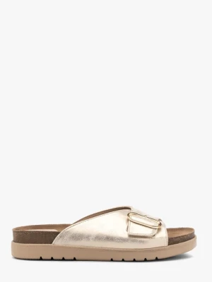 Platynowe klapki damskie płaskie Ryłko