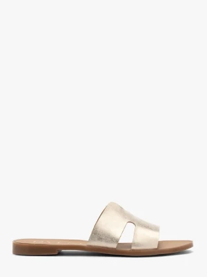 Platynowe klapki damskie z wycięciami Ryłko