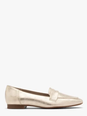 Platynowe mokasyny na płaskiej podeszwie Ryłko