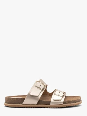 Platynowe płaskie klapki damskie Ryłko