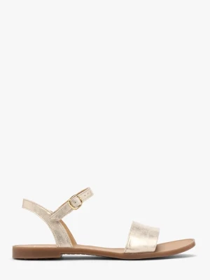 Platynowe płaskie sandały Ryłko