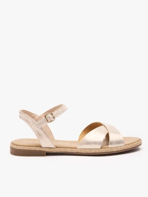 Platynowe płaskie sandały Ryłko