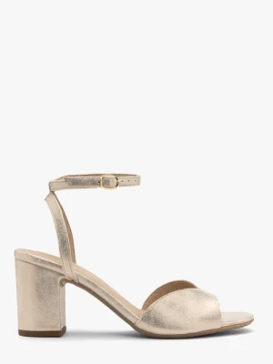 Platynowe sandały damskie na obcasie Ryłko