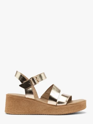 Platynowe sandały damskie na obcasie Ryłko