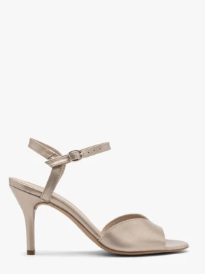 Platynowe sandały damskie na szpilce Ryłko