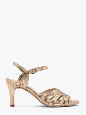 Platynowe sandały damskie na szpilce Ryłko