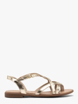 Platynowe sandały damskie płaskie Ryłko