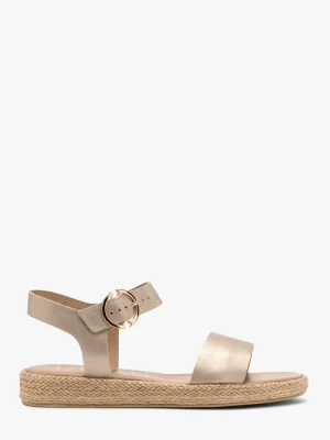 Platynowe sandały damskie płaskie Ryłko