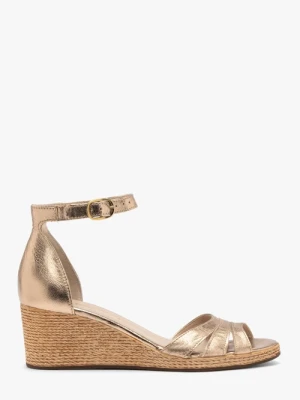 Platynowe sandały damskie z platformą Ryłko