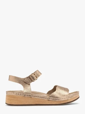 Platynowe sandały damskie z platformą Ryłko