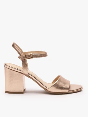 Platynowe sandały na obcasie Ryłko