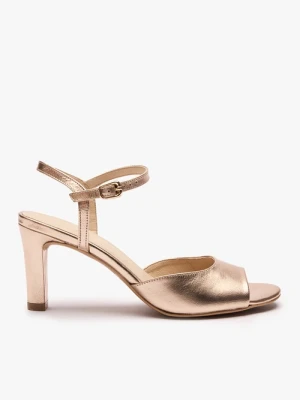 Platynowe sandały na szpilce Ryłko