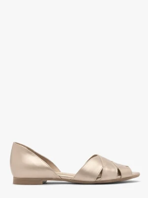 Platynowe sandały peep toe Ryłko