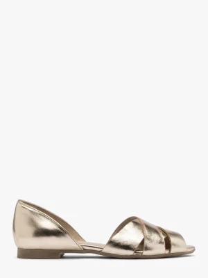 Platynowe sandały peep toe Ryłko