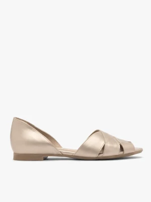 Platynowe sandały peep toe Ryłko