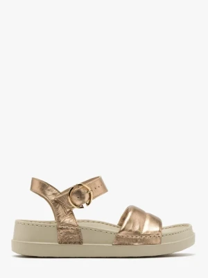 Platynowe sandały ze złotą sprzączką Ryłko
