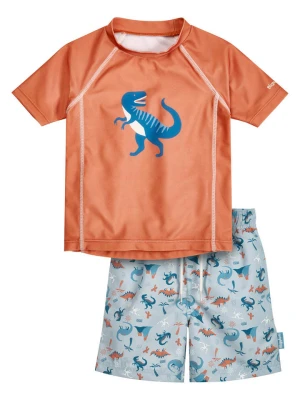 Playshoes 2-częściowy zestaw kąpielowy "Dino" w kolorze pomarańczowo-błękitnym rozmiar: 98/104