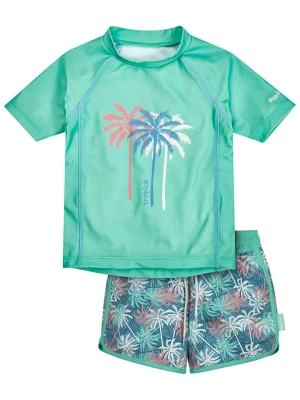 Playshoes 2-częściowy zestaw kąpielowy "Palms" w kolorze zielono-jasnoróżowym rozmiar: 86/92