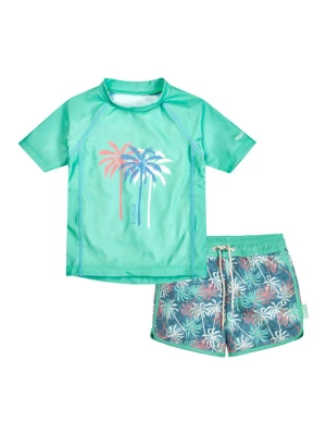 Playshoes 2-częściowy zestaw kąpielowy "Palms" w kolorze zielono-niebieskim rozmiar: 122/128