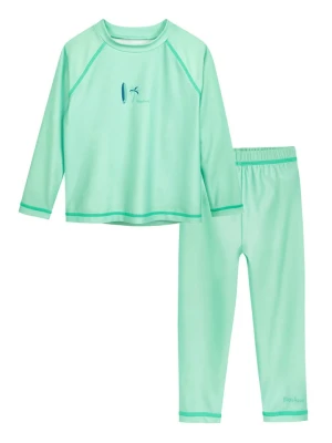 Playshoes 2-częściowy zestaw kąpielowy "Surfboard Palms" w kolorze miętowym rozmiar: 110/116