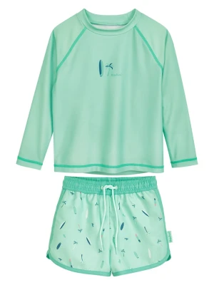 Playshoes 2-częściowy zestaw kąpielowy "Surfboard Palms" w kolorze miętowym rozmiar: 122 / 128