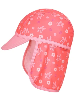 Playshoes Czapka "Hawaii" w kolorze różowym z osłoną karku rozmiar: 53 cm