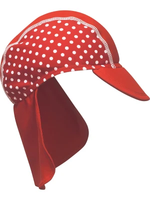 Playshoes Czapka w kolorze czerwono-białym z osłoną karku rozmiar: 51 cm
