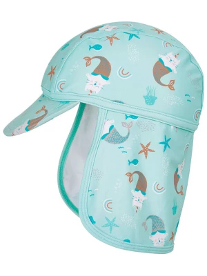 Playshoes Czapka w kolorze turkusowym z osłoną karku rozmiar: 53 cm