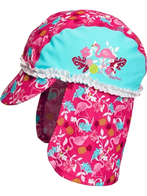 Playshoes Czapka w kolorze turkusowym z osłoną karku rozmiar: 49 cm