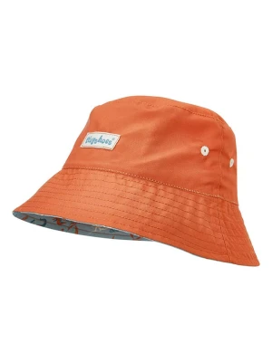 Playshoes Dwustronny kapelusz przeciwsłoneczny "Dino" w kolorze pomarańczowo-błękitnym rozmiar: 53 cm