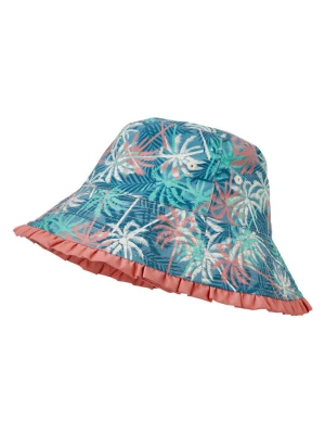 Playshoes Dwustronny kapelusz przeciwsłoneczny "Palms" w kolorze jasnoróżowo-niebieskim rozmiar: 55 cm