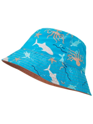 Playshoes Dwustronny kapelusz przeciwsłoneczny w kolorze niebiesko-jasnobrązowym rozmiar: 53 cm