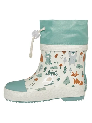 Playshoes Kalosze "Forest" w kolorze kremowo-turkusowym rozmiar: 24