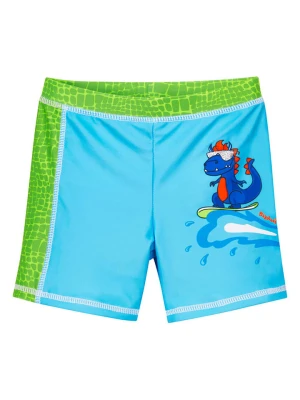 Playshoes Kąpielówki "Dino" w kolorze zielono-turkusowym rozmiar: 110 / 116