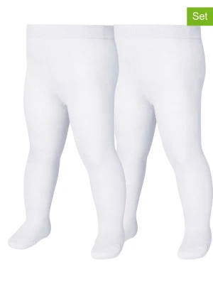 Playshoes Rajstopy termiczne (2 pary) w kolorze białym rozmiar: 122/128