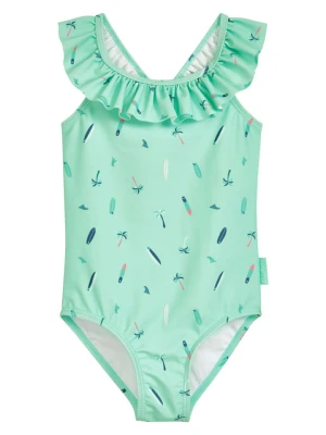 Playshoes Strój kąpielowy "Surfboard Palms" w kolorze miętowym rozmiar: 134/140