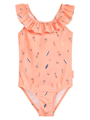 Playshoes Strój kąpielowy "Surfboard Palms" w kolorze pomarańczowym rozmiar: 110/116