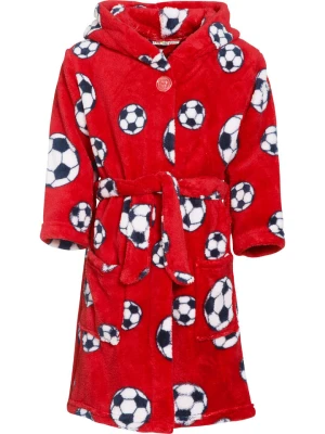 Playshoes Szlafrok "Football" w kolorze czerwonym ze wzorem rozmiar: 158 / 164