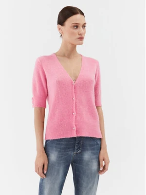 Please Kardigan M734723332 Różowy Regular Fit